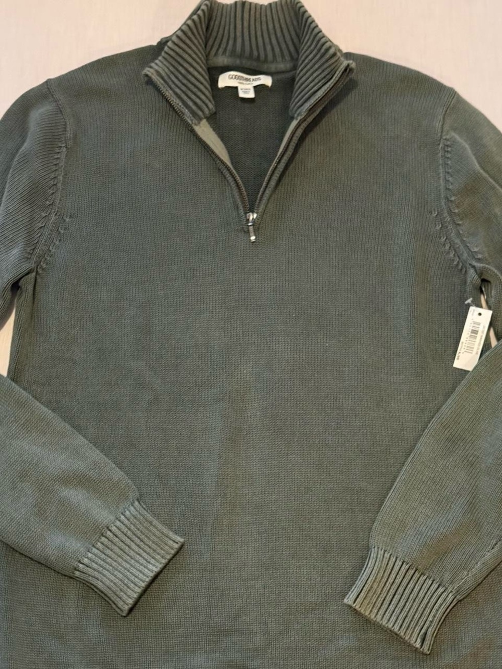 Men's Olive Quarter-Zip Sweater